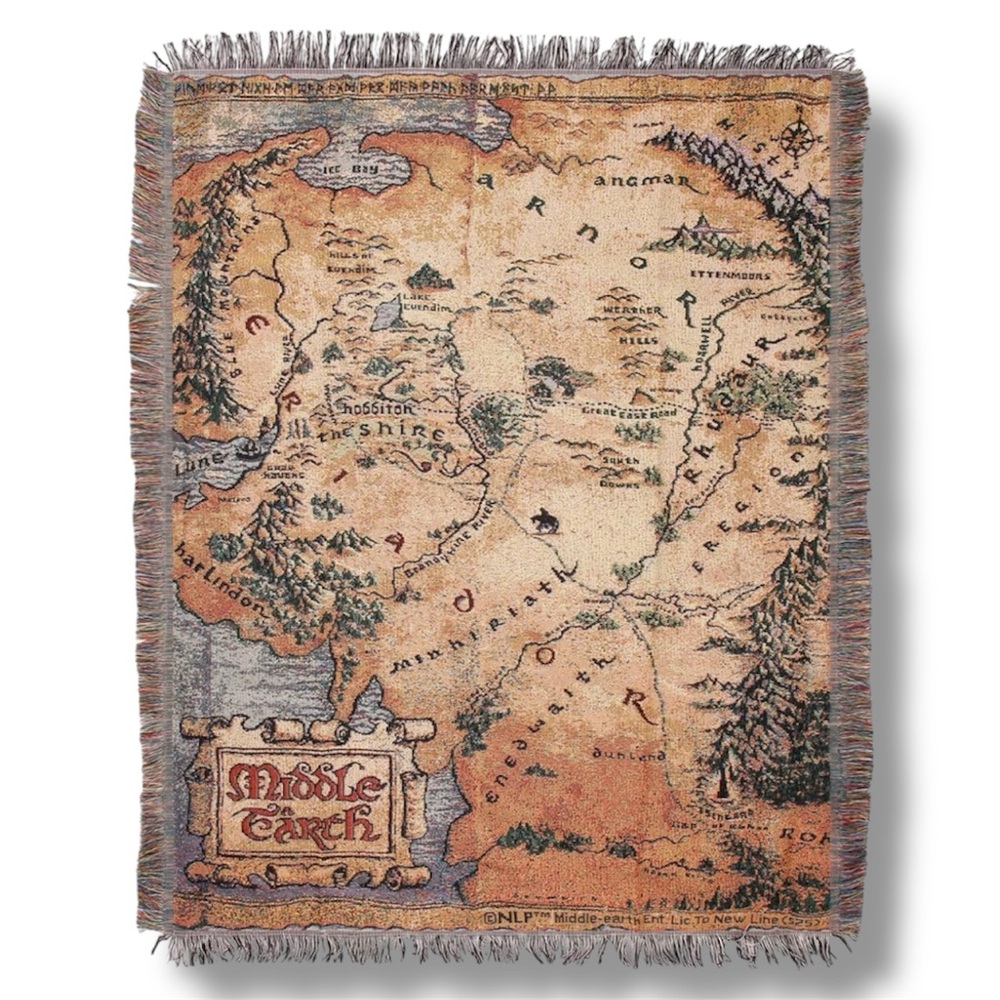 The Lord Of The Rings Middle-Earth Map Tapestry Throw Blanket